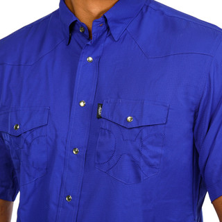 Thumbnail 4: Hooey Hooey Mens Short Sleeve Solid Pearl Snap Button Down 