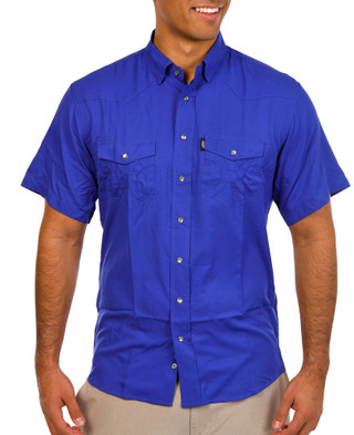 Thumbnail 1: Hooey Hooey Mens Short Sleeve Solid Pearl Snap Button Down 