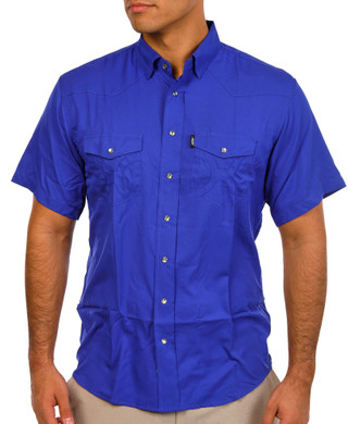 Thumbnail 2: Hooey Hooey Mens Short Sleeve Solid Pearl Snap Button Down 