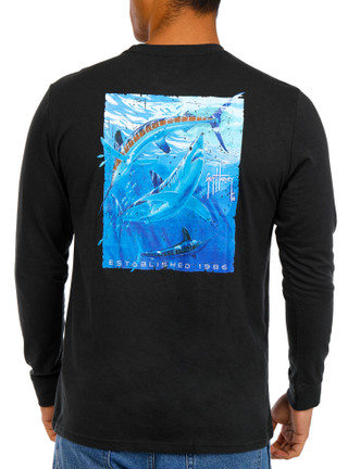 Thumbnail 1: Guy Harvey Guy Harvey Mens Long Sleeve Underwater Tee 