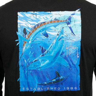 Thumbnail 4: Guy Harvey Guy Harvey Mens Long Sleeve Underwater Tee 