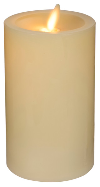 Thumbnail 1: Luminara Luminara Real Flame Effect Pillar Candle, Pearl Ivory 