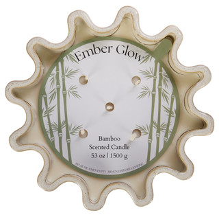Thumbnail 2: FLORA BUNDA Flora Bunda Ember Glow Bamboo White Ripple Candle 