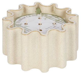 Thumbnail 1: FLORA BUNDA Flora Bunda Ember Glow Bamboo White Ripple Candle 