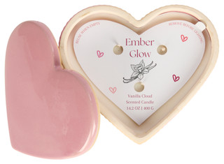 Thumbnail 2: FLORA BUNDA Flora Bunda Ember Glow Heart-Shaped Vanilla Cloud Candle 