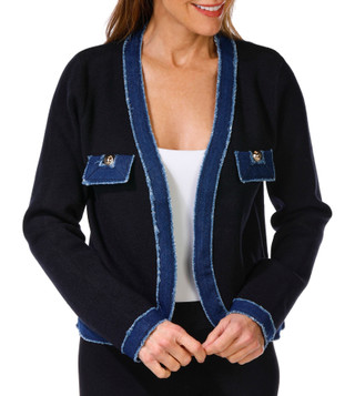 Thumbnail 1: Nanette Lepore Nanette Lepore Womens Denim Pocket Open Shacket 