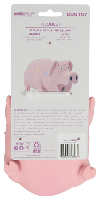 Thumbnail 2: Multipet Multipet 8 in Globlet Pig Grunter Dog Toy 