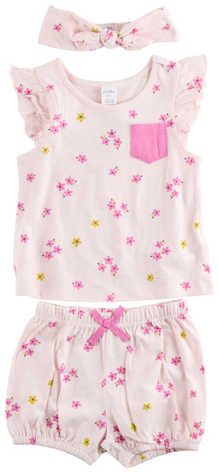 Thumbnail 1: PL Baby PL Baby Baby Girls 3 Pc Floral Bloomer Set 