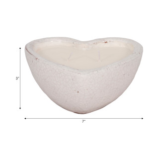 Thumbnail 5: Sagebrook Home Sagebrook Home Terracotta Heart Candle  Sandalwood 