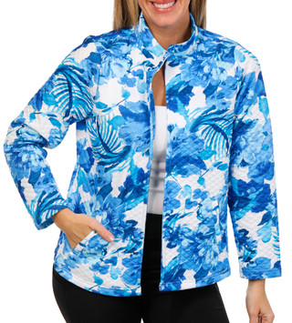 Thumbnail 2: Onque Casual Onque Casual Womens Long Sleeve Floral Textured Zip Jacket 