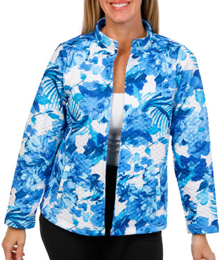 Thumbnail 1: Onque Casual Onque Casual Womens Long Sleeve Floral Textured Zip Jacket 