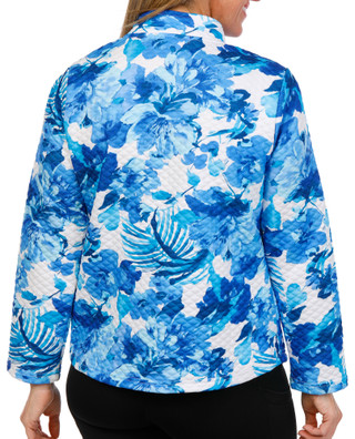 Thumbnail 3: Onque Casual Onque Casual Womens Long Sleeve Floral Textured Zip Jacket 