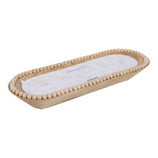 Thumbnail 1: Sagebrook Home Sagebrook Home Vanilla Oval Wooden Dough Bowl Candle 