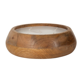 Thumbnail 3: Sagebrook Home Sagebrook Home Vanilla Acacia Wood Bowl Candle 