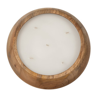 Thumbnail 4: Sagebrook Home Sagebrook Home Vanilla Acacia Wood Bowl Candle 