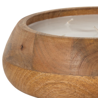 Thumbnail 5: Sagebrook Home Sagebrook Home Vanilla Acacia Wood Bowl Candle 