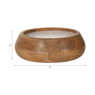 Thumbnail 6: Sagebrook Home Sagebrook Home Vanilla Acacia Wood Bowl Candle 