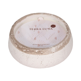 Thumbnail 4: Sagebrook Home Sagebrook Home Terra Luna Wood Sage & Sea Salt Candle 