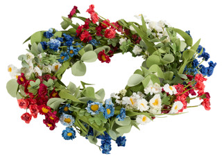 Thumbnail 1: Supreme Silk Supreme Silk 18 in Americana Daisy Wreath 