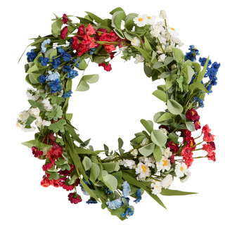 Thumbnail 2: Supreme Silk Supreme Silk 18 in Americana Daisy Wreath 