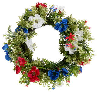 Thumbnail 2: Supreme Silk Supreme Silk 20 in Americana Poppy Wreath 