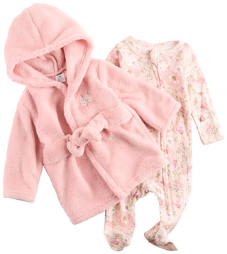 Thumbnail 2: Baby Essentials Baby Essentials Baby Girls 2 Pc Floral Sleeper Set 