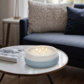 Thumbnail 3: Sagebrook Home Sagebrook Home Terra Luna Moco Bamboo Ceramic Candle 