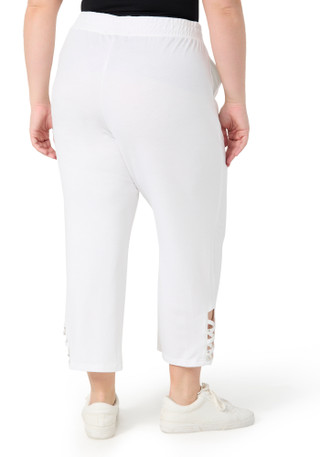 Thumbnail 2: Onque Onque Plus Lattice Trim Solid Capris 
