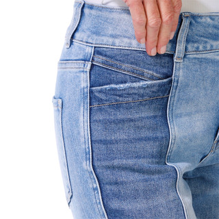 Thumbnail 2: Bayeas Bayeas Womens Jude High Rise Two Tone Jeans 