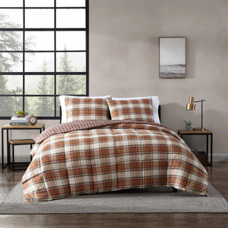 Thumbnail 1: Eddie Bauer Eddie Bauer Edgewood Plaid Micro Suede Comforter Bedding Set 