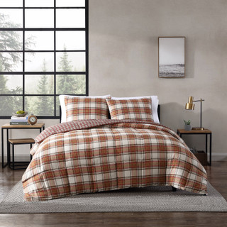Thumbnail 1: Eddie Bauer Eddie Bauer Edgewood Plaid Micro Suede Comforter Bedding Set 