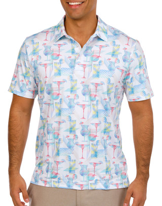 Thumbnail 1: ROBERT GRAHAM Robert Graham Mens Short Sleeve Happiest Hour Golf Polo 