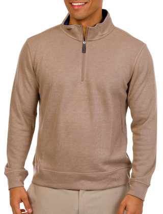 Thumbnail 1: TAILORBYRD Tailorbyrd Mens Long Sleeve French Rib Quarter Zip Top 