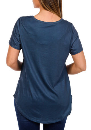 Thumbnail 2: ONE WORLD One World Womens Short Sleeve Americana Knit Flag Top 
