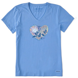 Thumbnail 1: Life is Good Life Is Good Womens Hummingbird Heart Crusher Vee Tee 