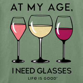 Thumbnail 2: Life is Good Life Is Good Womens I Need Glasses Wine Long Sleeve Tee 