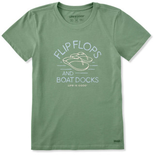 Thumbnail 1: Life is Good Life is Good Womens Flip Flops & Boat Docks Tee 