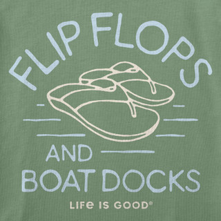 Thumbnail 2: Life is Good Life is Good Womens Flip Flops & Boat Docks Tee 