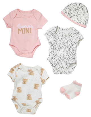Thumbnail 1: Baby Essentials Baby Essentials Baby Girls 5 Pc Creeper Set 