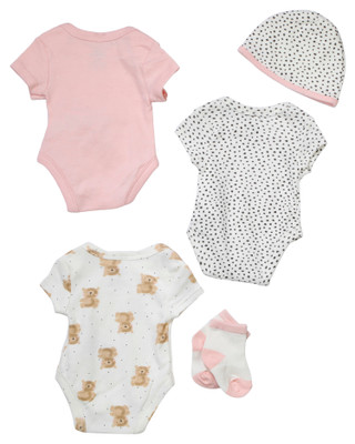 Thumbnail 2: Baby Essentials Baby Essentials Baby Girls 5 Pc Creeper Set 