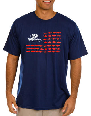 Thumbnail 1: Mossy Oak Mossy Oak Fishing Mens Fish Flag Performance Tee 