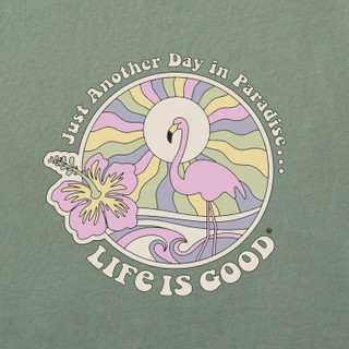 Thumbnail 2: Life is Good Life is Good Womens Flamingo Paradise Crusher Boxy Tee 