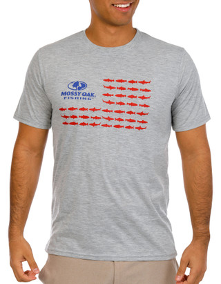 Thumbnail 1: Mossy Oak Mossy Oak Fishing Mens Fish Flag Performance Tee 
