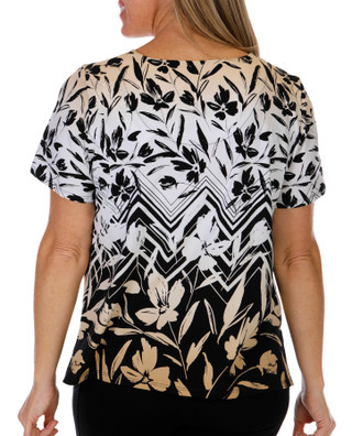 Thumbnail 2: Alfred Dunner Alfred Dunner Womens Short Sleeve Ombre Print Studio Top 