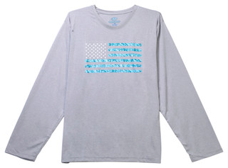 Thumbnail 1: Mossy Oak Mossy Oak Mens Long Sleeve American Flag Performance Shirt 