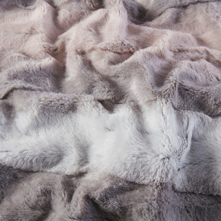 Thumbnail 2: Madison Park Madison Park Zuri Blush/Grey Oversized Faux Fur Throw 