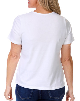 Thumbnail 2: Coral Bay Coral Bay Petite Short Sleeve Embellished Pineapple Tee 
