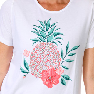 Thumbnail 3: Coral Bay Coral Bay Petite Short Sleeve Embellished Pineapple Tee 