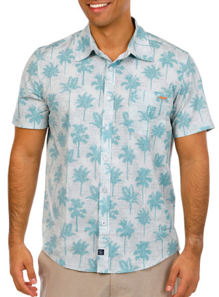Thumbnail 1: Salt Life Salt Life Mens Palm Haze Short Sleeve Buttoned Down Shirt 