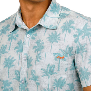 Thumbnail 2: Salt Life Salt Life Mens Palm Haze Short Sleeve Buttoned Down Shirt 